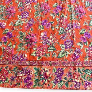 April Cornell Cotton Tablecloth Rectangle 97”x56” Orange Floral Tiger Lillies